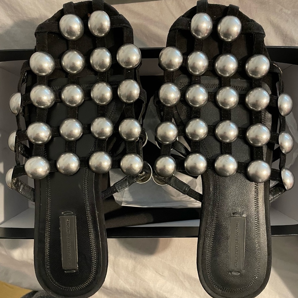 Alexander Wang Amelia suede sandal mules/slides